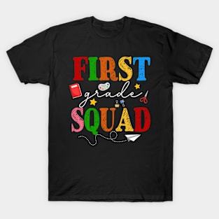 First 1st Grade Squad Back To School Gift For Teacher Kids T-Shirt